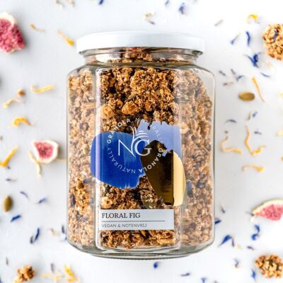 Granola Naturally Granola Floral Fichi - Barattoli di granola premium senza frutta a guscio (300 g)