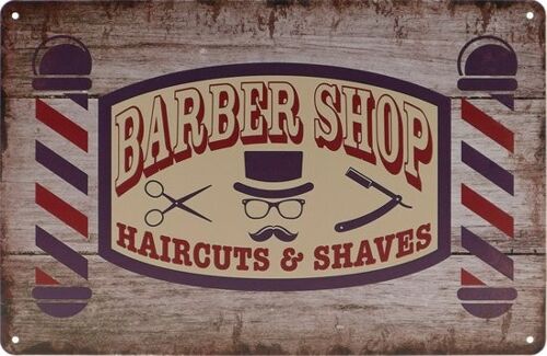 Barbershop metalen bord 20x30cm