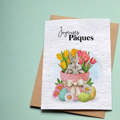 Plantable card Happy Easter Rabbit