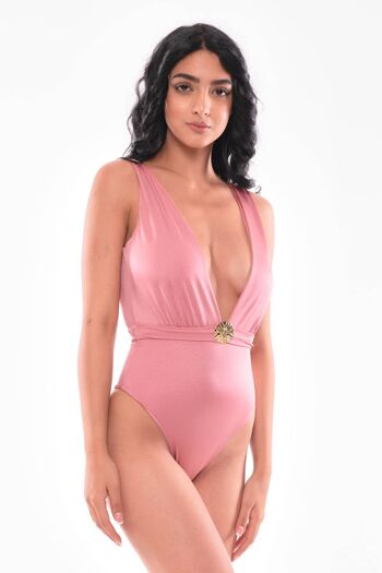 Bikini Colors Full Belt Ivoire avec Accessoire rose 3
