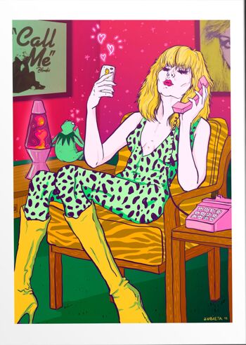 Appelez-moi, un hommage à Blondie Debbie Harry Gicleé Art Print - Rockstar, culture pop, Kermit la grenouille, illustration 5