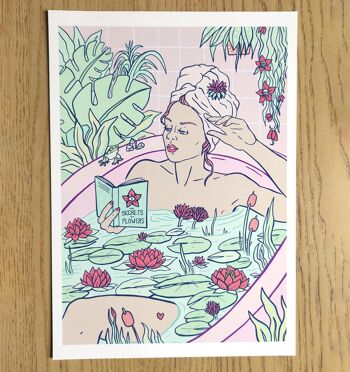 Triptyque Bath Time Self Care Series , impressions giclées limitées | Illustration d'art de mur vertical de femme de salle de bains | Aromathérapie fleurs & agrumes 4