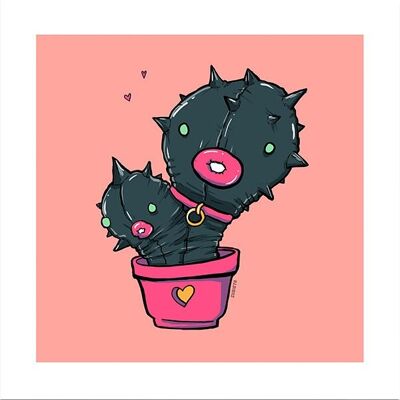 Cactus Love Fetish, Giclée-Kunstdruck von Zubieta
