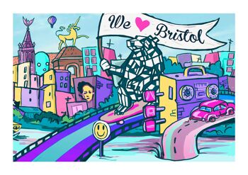 Créatures de Bristol, paysage d'art mural de Bristol. Bristol Pound 2018-2020 Impression d'art Giclée. 5