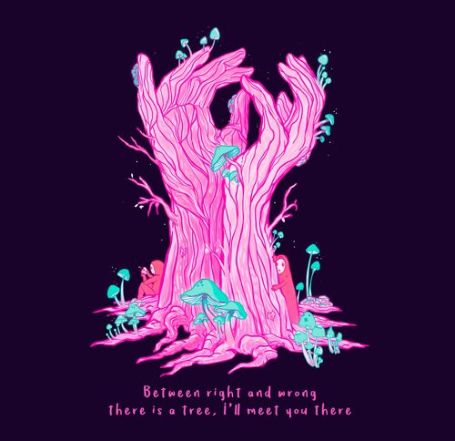 Between The Right And Wrong: Our Tree, Rumi love and couples quote inspired limited edition giclee art print