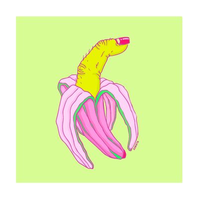 Finger Banana, limited edition giclee art print by Zubieta