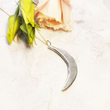 Collier pendentif croissant de lune en argent 5