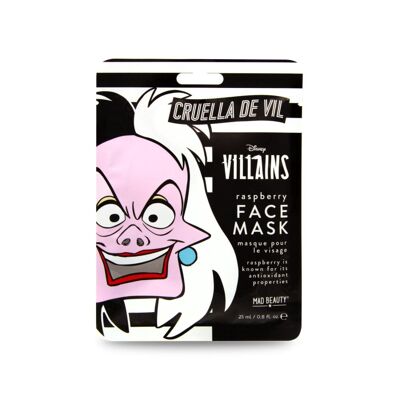 Mascarilla Facial Hidratante Cruella de Vil / Aroma a frambuesas. Disney Villanas.