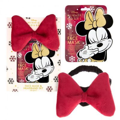 Set de Felpa y Mascarilla Facial de Minnie Burgundy. Disney.