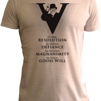 Churchill (in war quote) t shirt by Lawrence Keogh