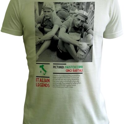 Gino Bartali and Fausto Coppi T shirt by Lee Frangiamore