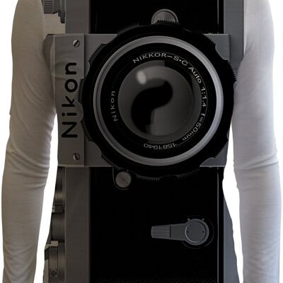 Nikon F Silver all Over (front and back) t shirt by Yukio Myiamoto