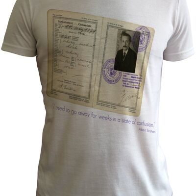 Albert Einstein Confusion t shirt by Guy Pendlebury