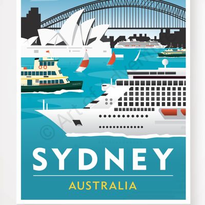 Harbour Cruise Liner – Sydney – A4 Size