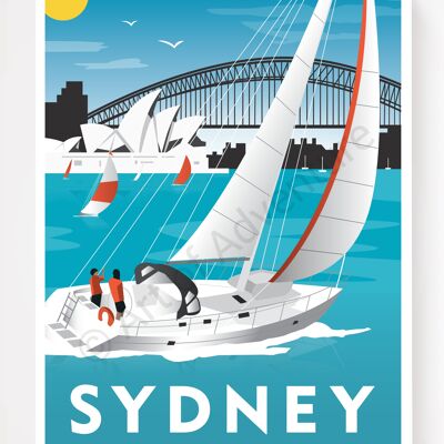 Harbour Sailing – Sydney – A4 Size