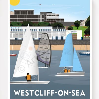 Westcliff-on-Sea Beach – A3 Size