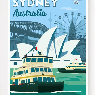 Sydney Montage – Australia – A4 Size