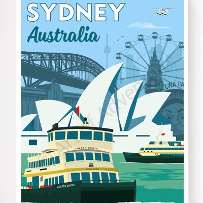 Sydney Montage – Australia – A3 Size