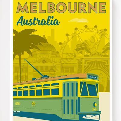 Melbourne Montage – Australia – A3 Size
