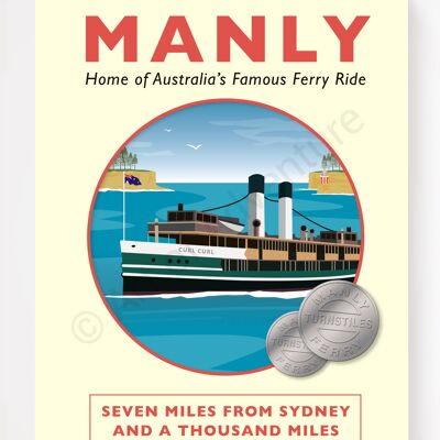 Old Manly Ferry – Sydney – A3 Size
