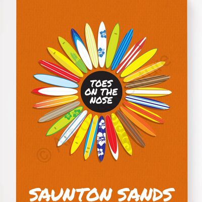 Saunton Sands – Surfboards – A3 Size