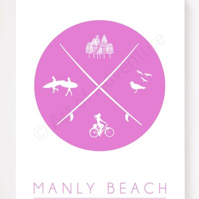 Manly Beach – Surfing Lifestyle – A3 Size