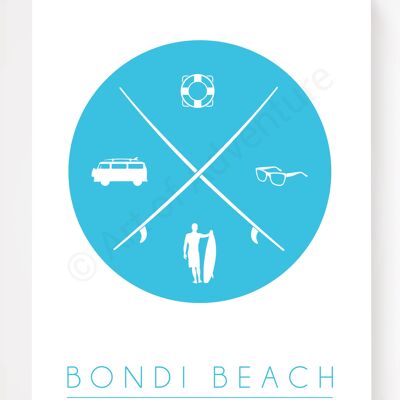Bondi Beach – Surfing Lifestyle – A3 Size