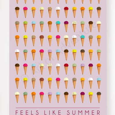 Feels Like Summer – Ice Creams – A3 Size