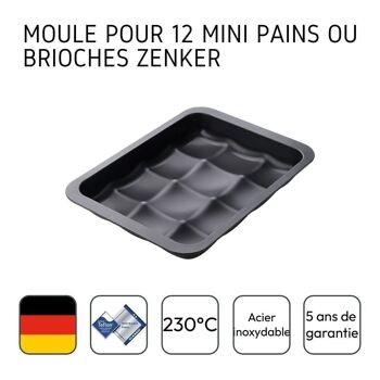Moule 12 mini pains ou brioches Zenker Black Metallic 4