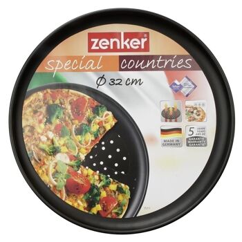 Plaque à pizza à fond perforé 32 cm Zenker Spécial Countries 2