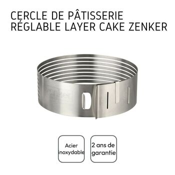 Cercle de pâtisserie pour trancher les gâteaux en étages 4