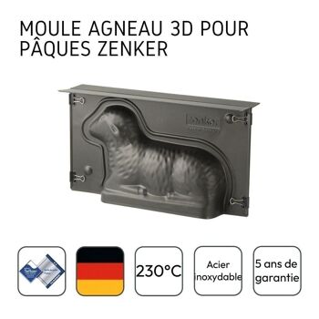 Moule à gâteau 3D en forme d'agneau pascal Zenker 4