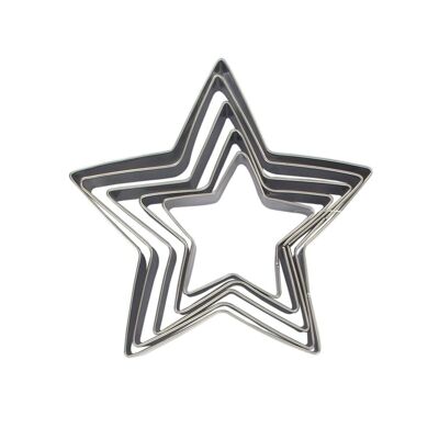 Set of 5 Zenker Christmas Star Shaped Cookie Cutters