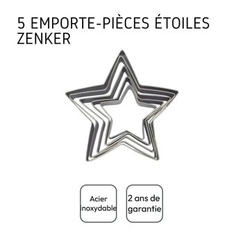 Lot de 5 emporte-pièces de Noël en forme d'étoile Zenker 4