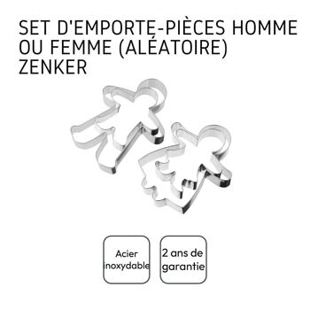 Lot de 2 emporte-pièces bonhomme en pain d'épices Zenker 4