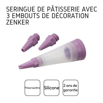 Stylo de pâtisserie et 3 embouts de décoration Zenker Sweet Sensation 4