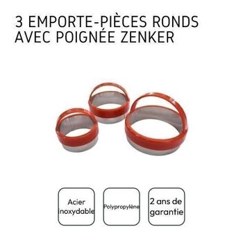 Lot de 3 emporte-pièces ronds avec poignée Zenker Emporte-pièces 2