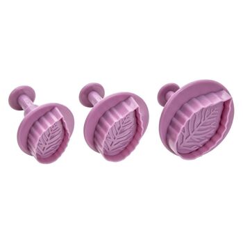 Lot de 3 emporte-pièces poussoir motif feuille Zenker Sweet Sensation 1