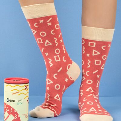 ONE TWO Socks Fragments Pink - L(Size 42-46)