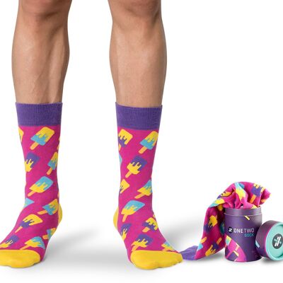 ONE TWO Chaussettes Ice Pop Berry - L (Taille 42-46)