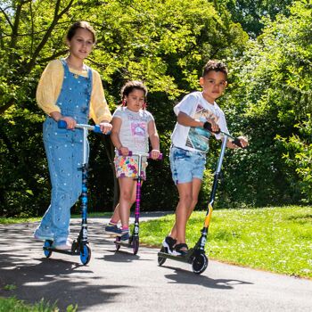 trottinette enfant pliable à 2 roues bopster - rayures zébrées violettes 2