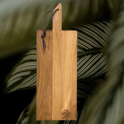 Planche à découper faite main, pour servir des tapas - bois de chêne - 52x18x2,7cm