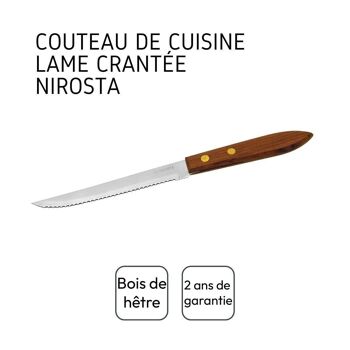 Petit couteau de cuisine avec manche en bois Nirosta 4