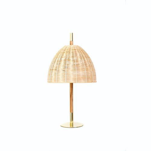Amà Brass Rattan Table Lamp