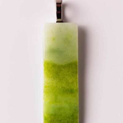 Wearable Art Landscape Medium Pendant Mossy Green Bank 2b