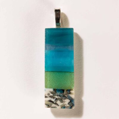 Wearable Art Medium Pendant Cromarty Seascape 15