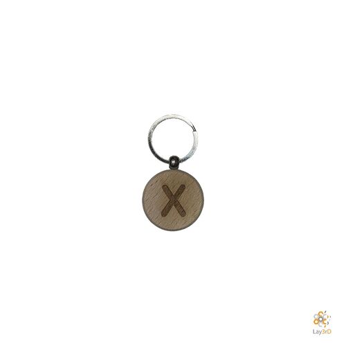 Lay3rD Lasercut - Houten Sleutelhanger - Sleutelhanger X