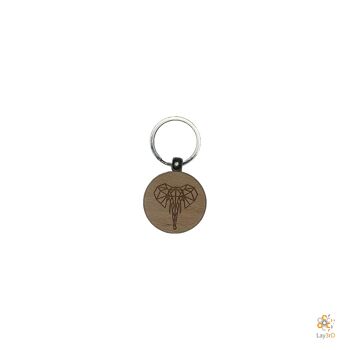 Lay3rD Lasercut - Porte-clés en bois - Porte-clés Éléphant