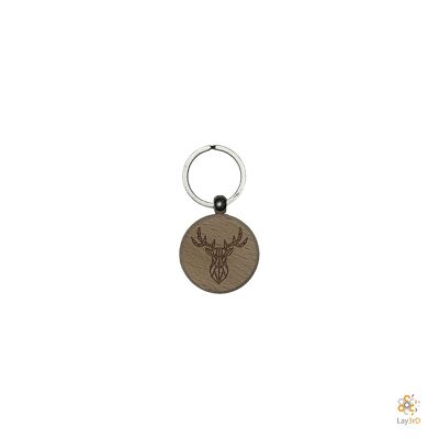 Lay3rD Lasercut - Porte-clés en bois - Porte-clés Cerf