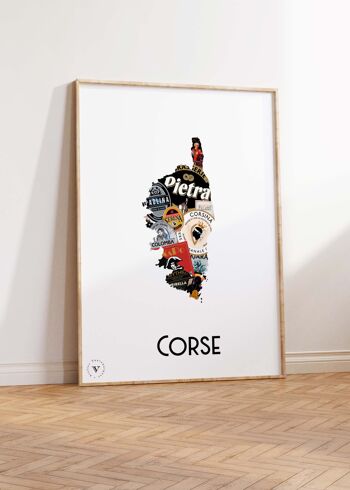 Carte des bières corses - Affiche 30x40cm - Idée cadeau pour amoureux de la bière et de la Corse 4